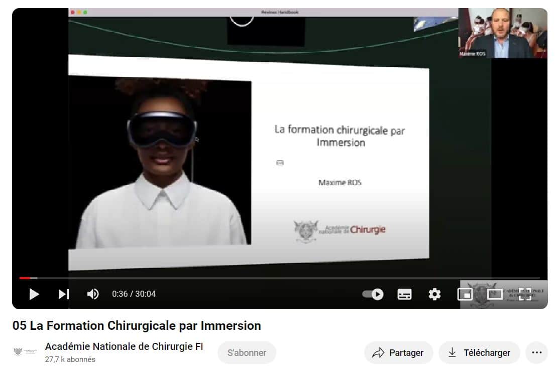 La formation chirurgicale par immersion : intervention de notre CEO Dr Maxime Ros à l’Académie Nationale de Chirurgie